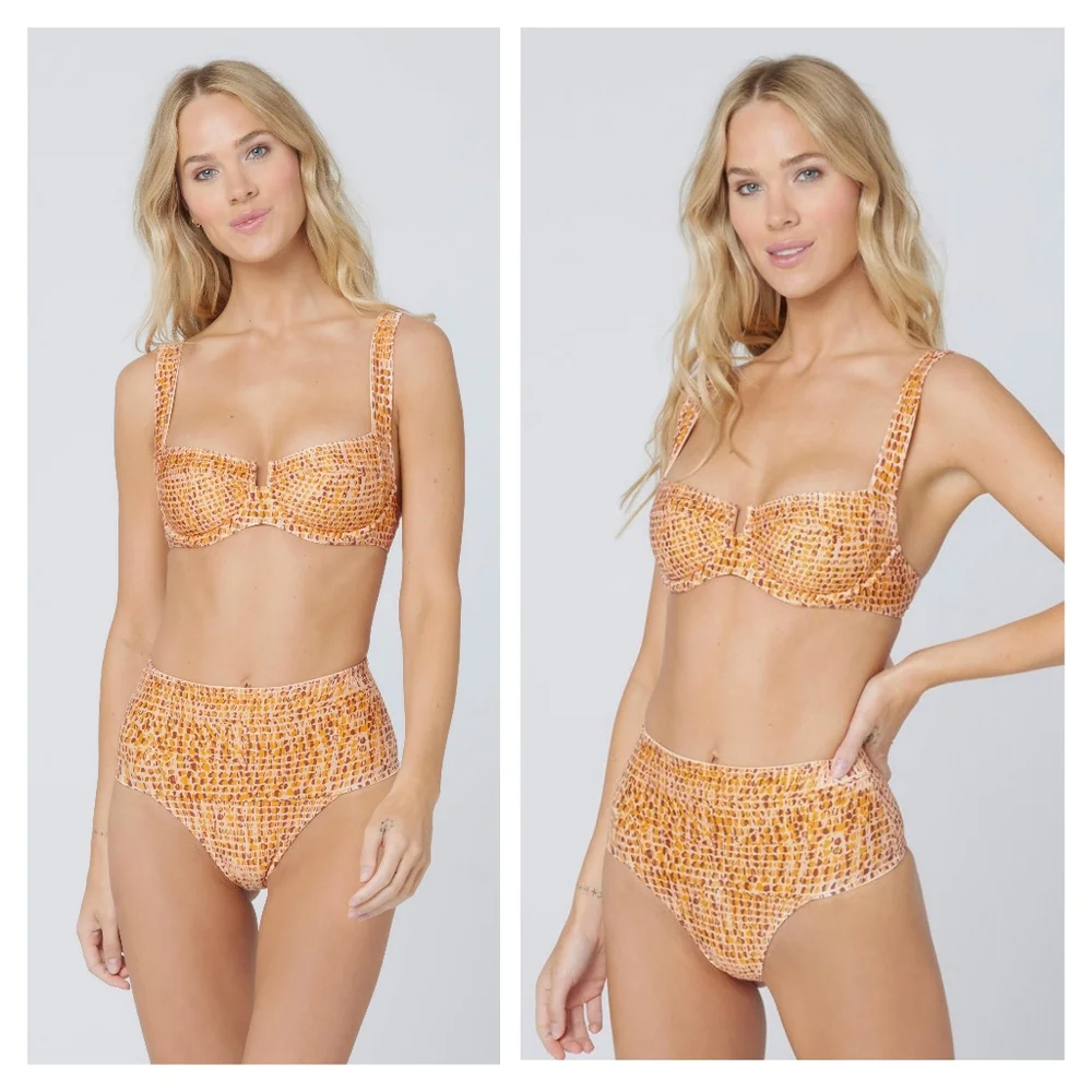 L*Space Camellia Top Desi Bottom Bikini Set Wild Bunch Print - Picture 3 of 9